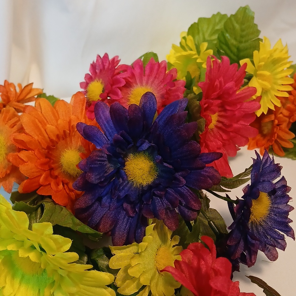 Artificial Floral Garlands - Qty 2 - Pink, Orange, Yellow, Purple - Picture 6 of 8